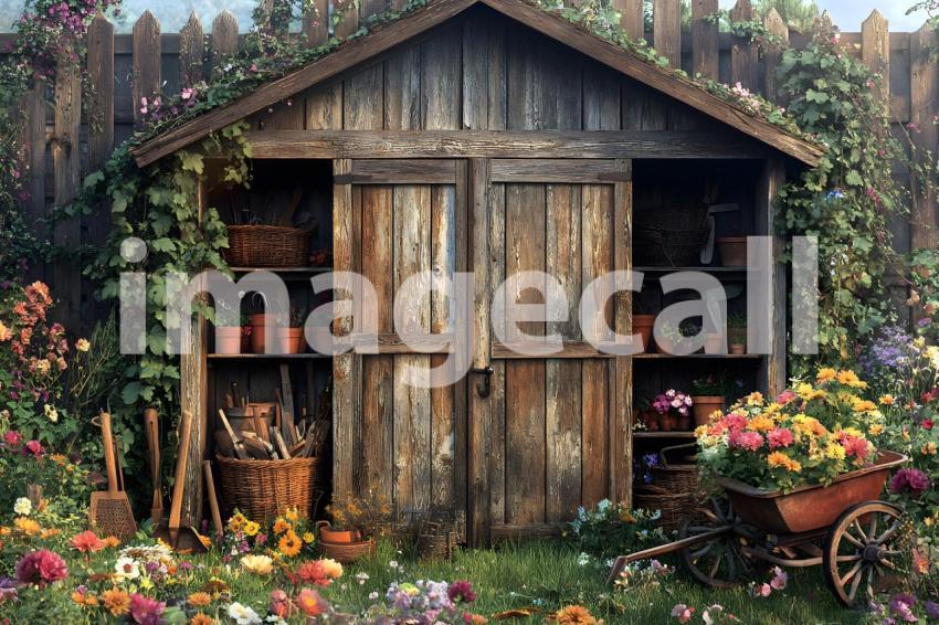 U3644368625 Rustic Vintage Garden Shed A weathered garden she d3ea4d32 b673 4678 8ff1 2538e9c433cd 2