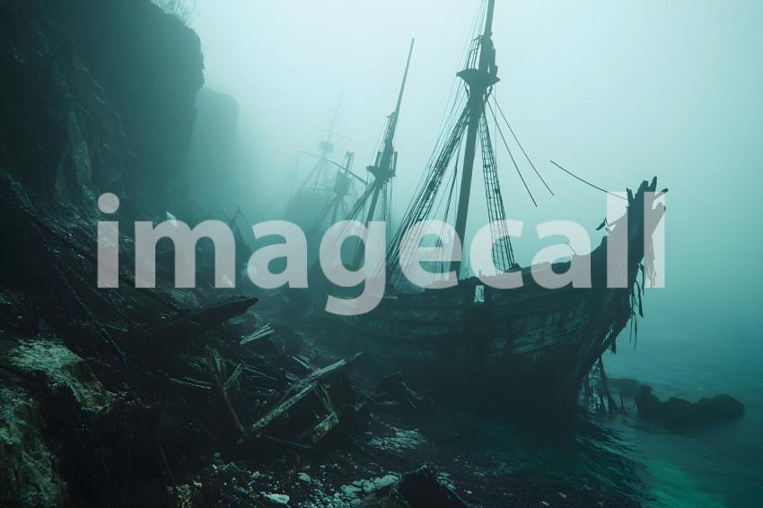 Abc1323 Ghost Ship Graveyard A foggy ocean scene with the rem 7b77f34e b3f5 4085 a78a 785c43bc88bb 3