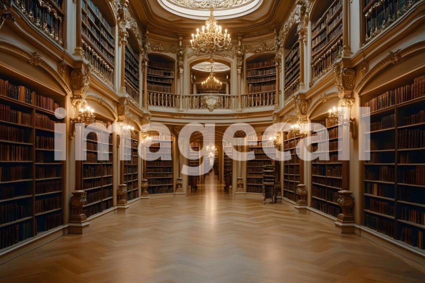 Clips12345 Antique Library Aisle A grand library with towerin d0f52285 f22f 43f5 be46 8760a00cb4e6 0