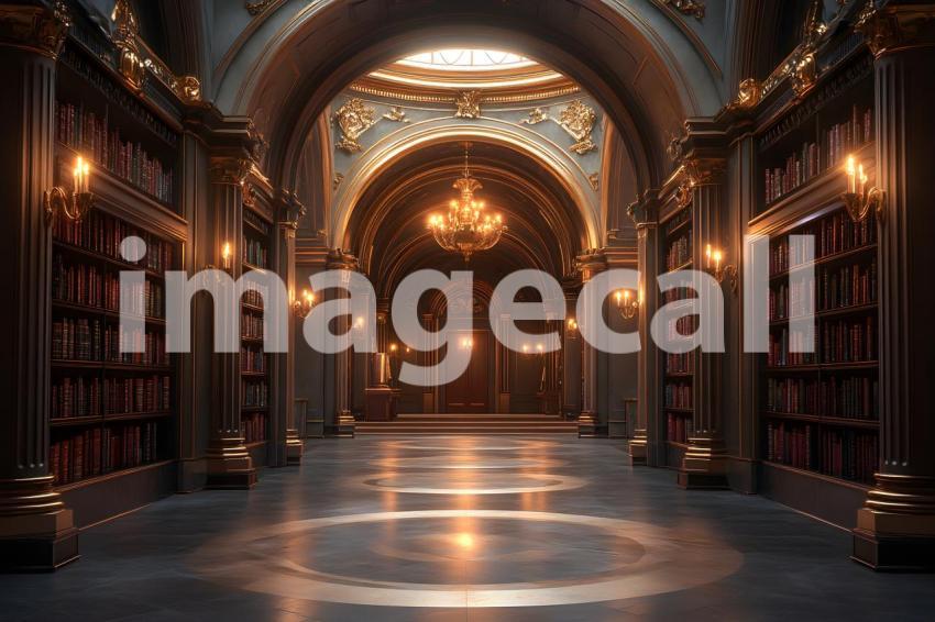 Clips12345 Antique Library Aisle A grand library with towerin 5c3f5837 d7a4 462d 8cc2 77af28d31f87 2