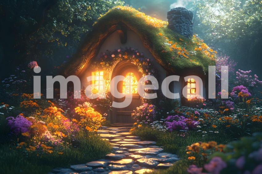 U3644368625 Fairytale cottage with a mossy roof vibrant flowe df55ac3e 708b 4b42 b4bd 19b8a673d7ba 2