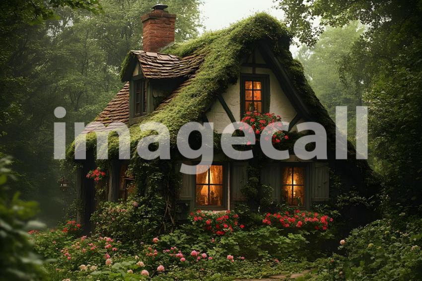 U3644368625 Fairytale cottage with a mossy roof vibrant flowe d6d7c2a2 1d23 4b31 82c6 d5c1f226525d 3