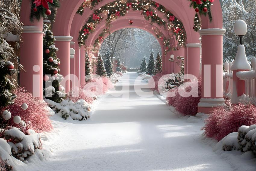 Abc1323 fuchsia outdoor Christmas scene backdrop  empty backd 305cc4e6 4c66 4897 87df e0f34a5fe63b 0