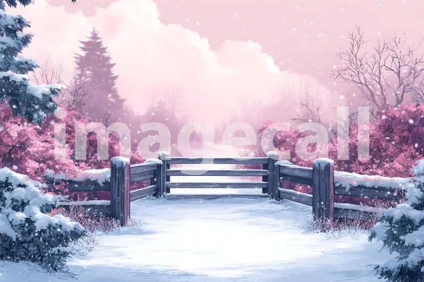 Abc1323 fuchsia outdoor Christmas scene backdrop  empty backd 9183e6e6 ea13 4178 8827 31701fbf81e3 2