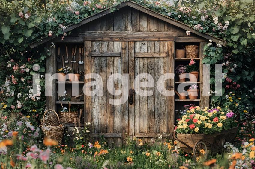 U3644368625 Rustic Vintage Garden Shed A weathered garden she 1fa07c6a 7090 43d4 b89c 25a51bb47a85 0