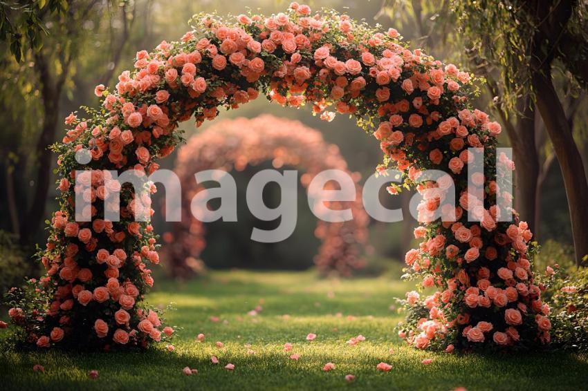 Abc1323 Romantic garden archway covered in blooming roses wit 95a0d91a f667 4d95 9db6 2b142042c09f 2