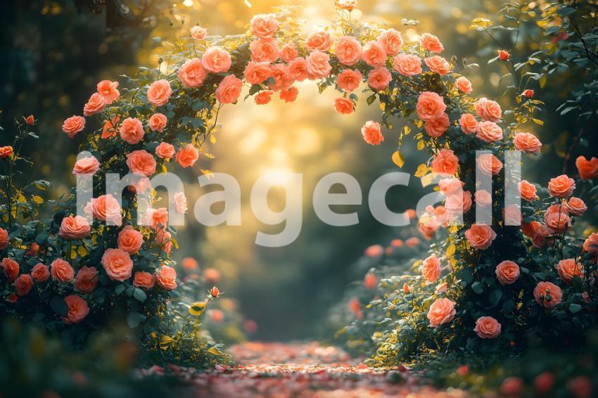Abc1323 Romantic garden archway covered in blooming roses wit 120ddabf 4f03 45c7 8e6f 639c4f30b7eb 2