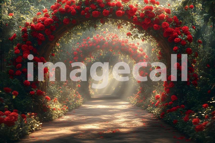 Abc1323 Romantic garden archway covered in blooming roses wit 95a0d91a f667 4d95 9db6 2b142042c09f 3