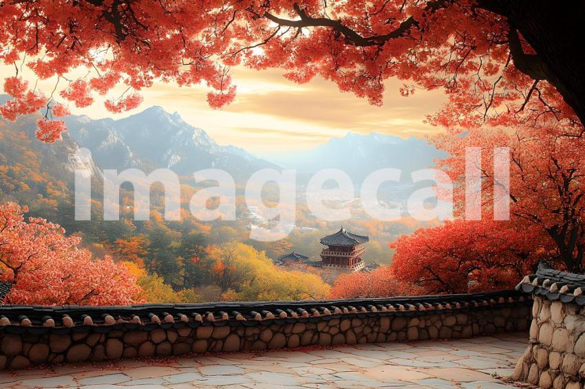 Clips12345 autumn pov top of blossom covered castle wall lookin c94169ac 5934 4e51 b6bf 61f821cb9ac9 part1
