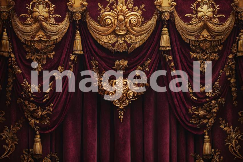 Clips12345 Opulent Baroque Gold and Burgundy Drapes A luxurious 7f3943cf f5ce 4a14 8f24 1284cb4bdacf part1