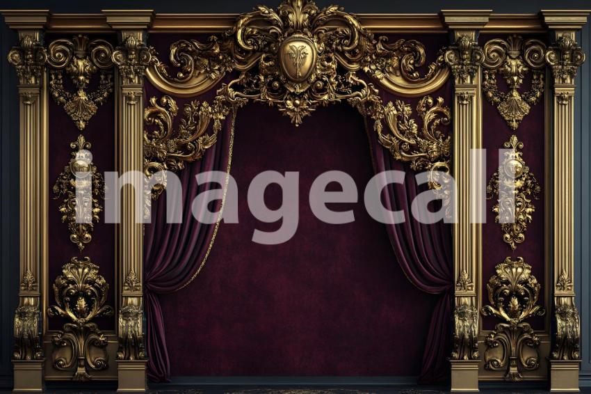 Clips12345 Opulent Baroque Gold and Burgundy Drapes A luxurious a9c06d0d 66b5 4924 bc6d c636d1ae416f part1