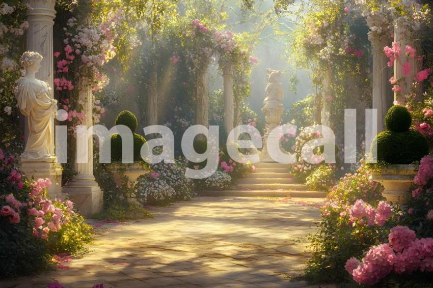 032 lush baroque garden 40 backdrops b25255