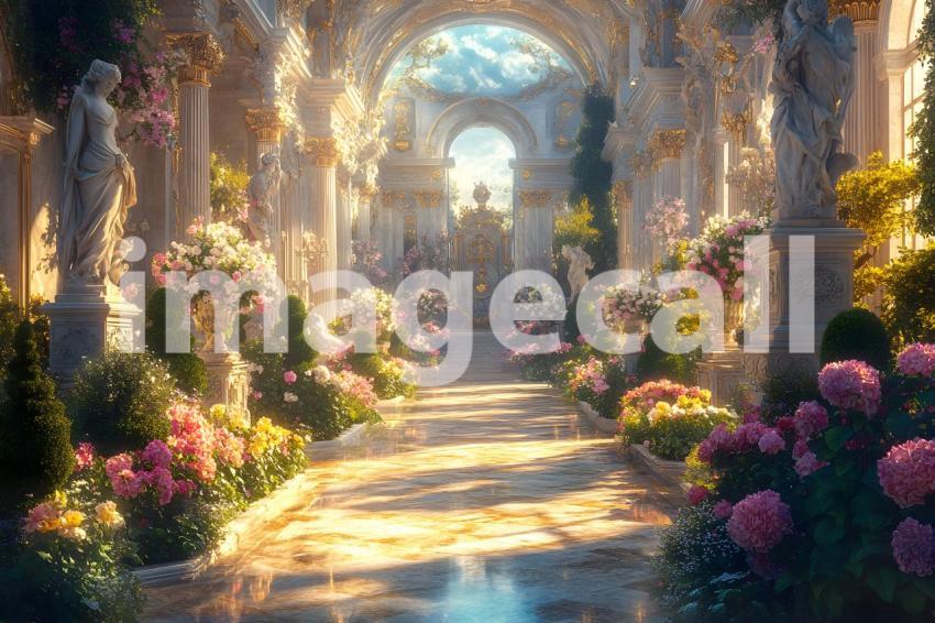 034 lush baroque garden 40 backdrops b25255