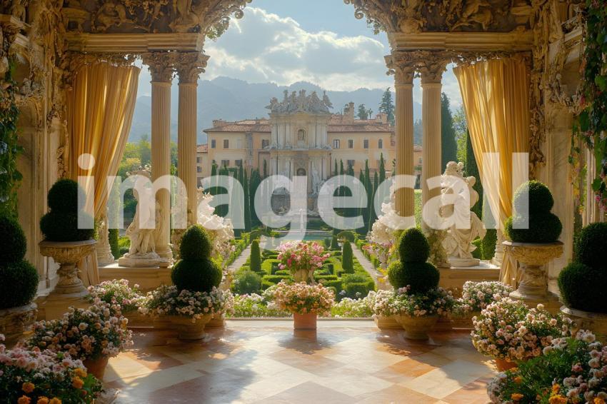 003 lush baroque garden 40 backdrops b25255