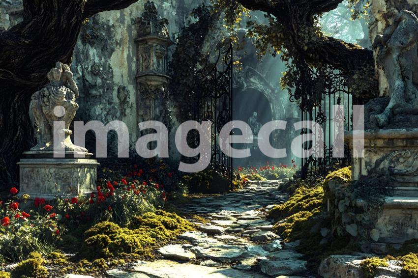 009 hidden dark garden 85 backdrops b25009
