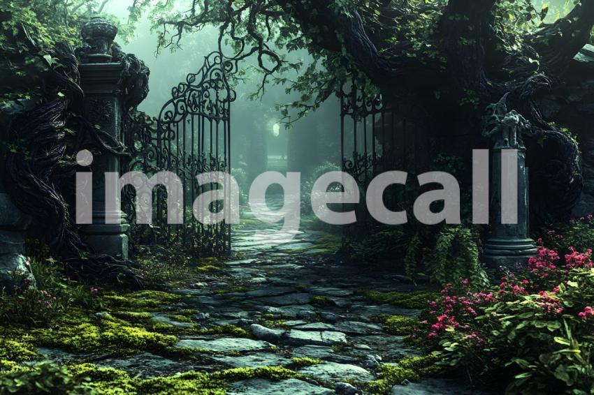 007 hidden dark garden 85 backdrops b25009