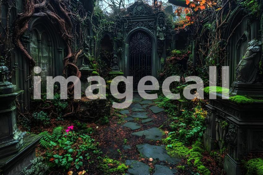 010 hidden dark garden 85 backdrops b25009