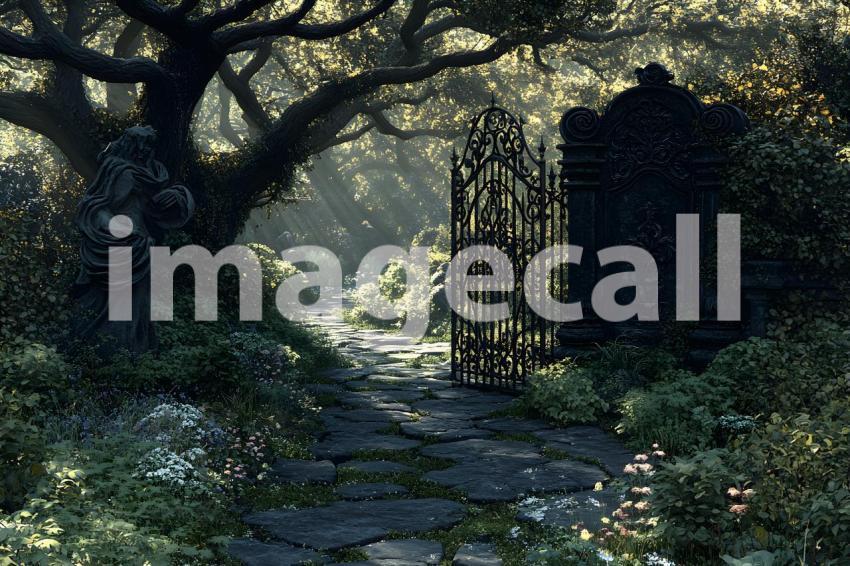 011 hidden dark garden 85 backdrops b25009