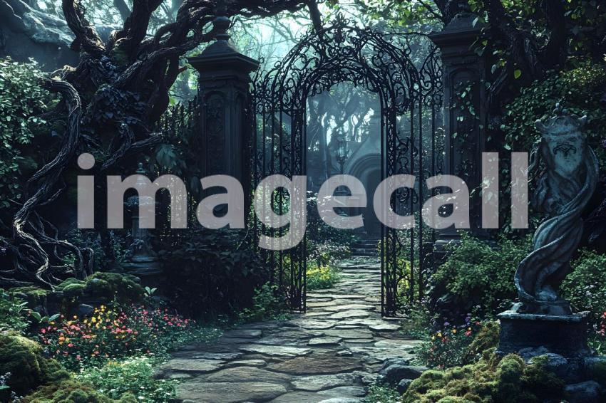 047 hidden dark garden 85 backdrops b25009