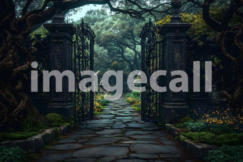 012 hidden dark garden 85 backdrops b25009