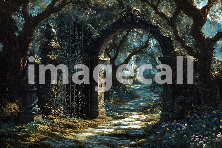 048 hidden dark garden 85 backdrops b25009