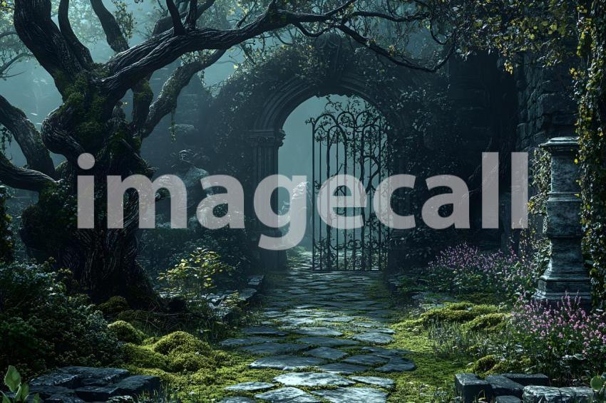 044 hidden dark garden 85 backdrops b25009