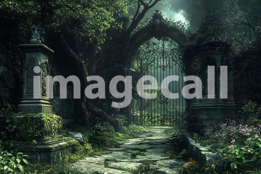 050 hidden dark garden 85 backdrops b25009