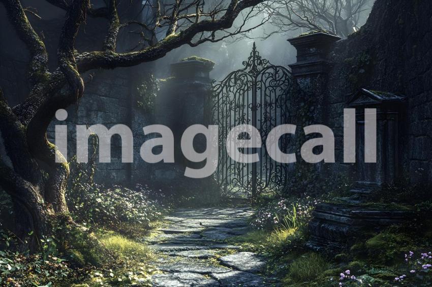 067 hidden dark garden 85 backdrops b25009