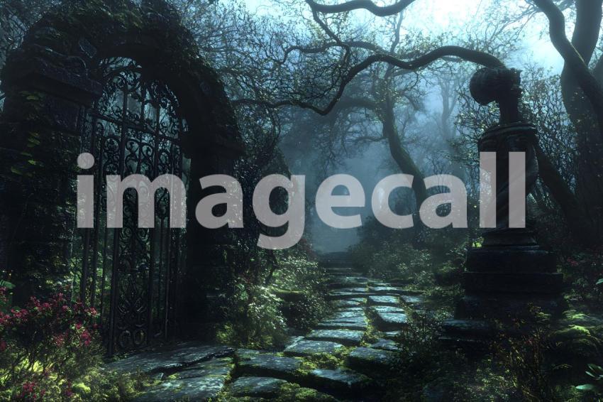 068 hidden dark garden 85 backdrops b25009