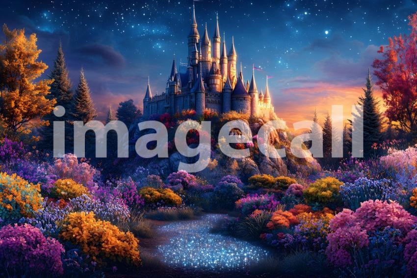 029 hilltop fairytale castle 55 backdrops b25122