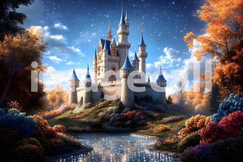 032 hilltop fairytale castle 55 backdrops b25122