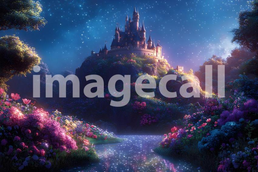 037 hilltop fairytale castle 55 backdrops b25122