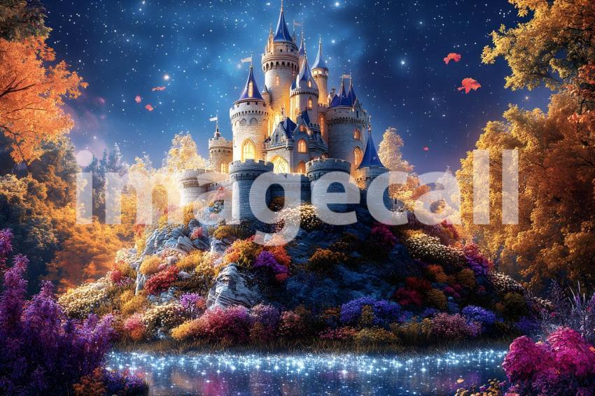 057 hilltop fairytale castle 55 backdrops b25122