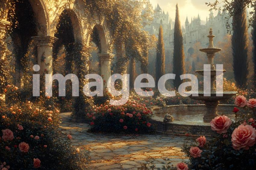 013 fairytale castle garden 15 backdrops b25121