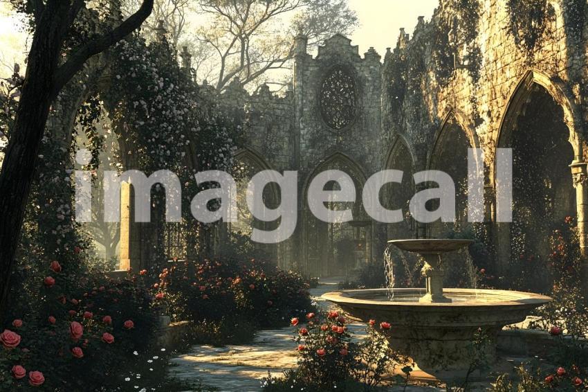 008 fairytale castle garden 15 backdrops b25121