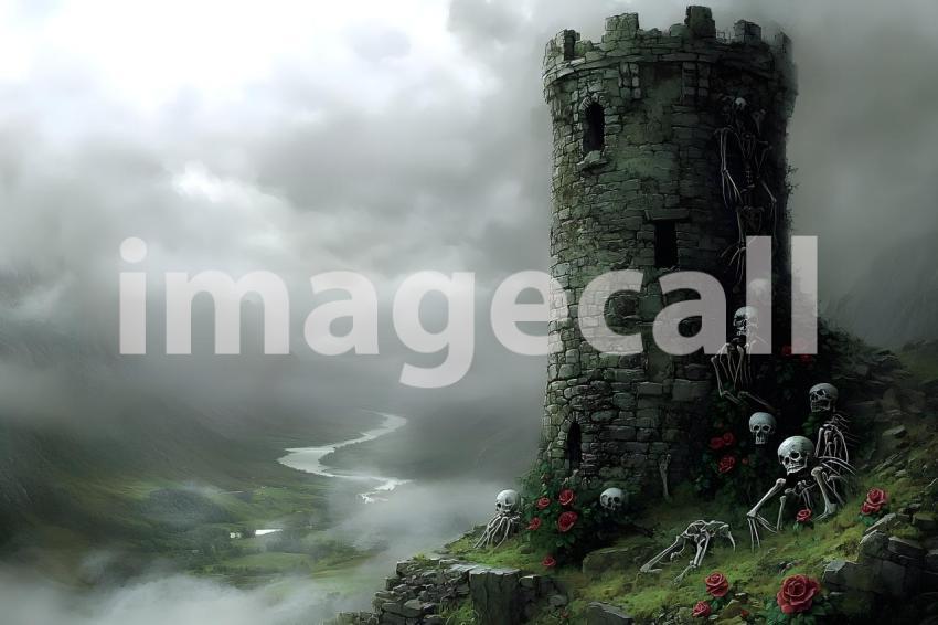 006 crumbling watchtower 20 backdrops b25012