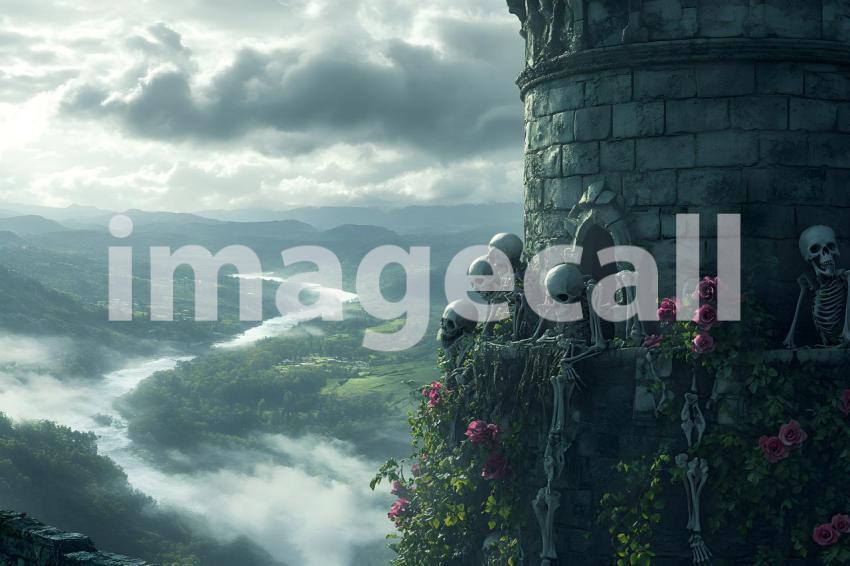 004 crumbling watchtower 20 backdrops b25012