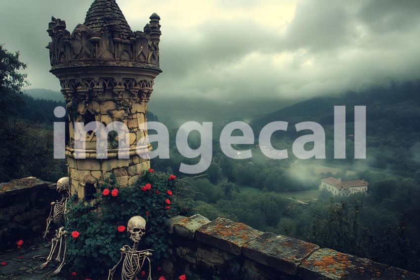 003 crumbling watchtower 20 backdrops b25012