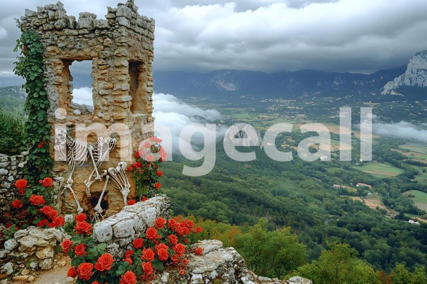 001 crumbling watchtower 20 backdrops b25012