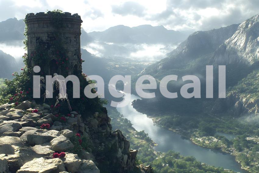 011 crumbling watchtower 20 backdrops b25012