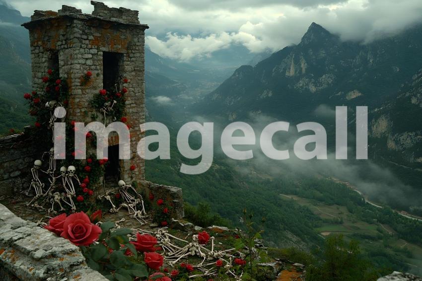 013 crumbling watchtower 20 backdrops b25012