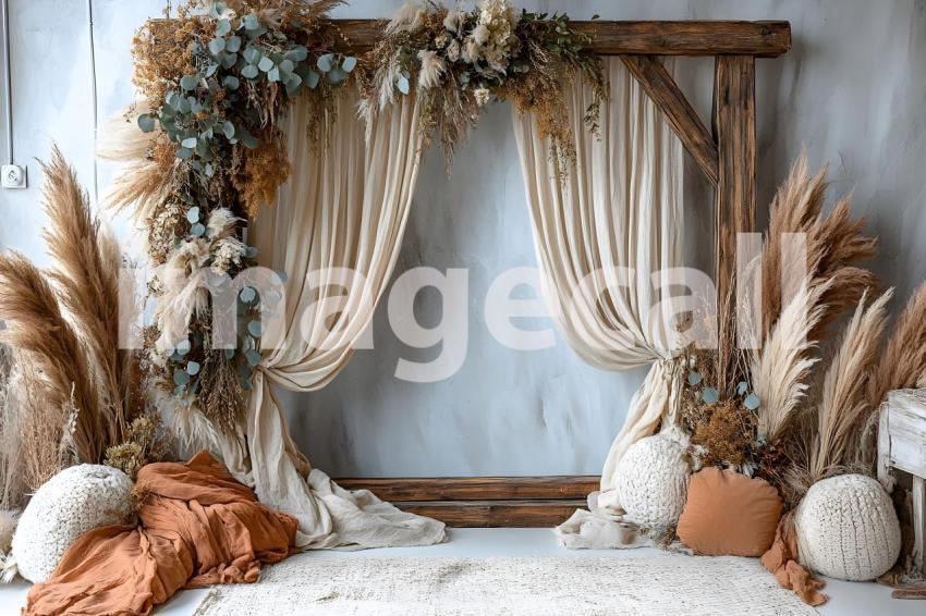 006 boho natural wood arch 50 backdrops b25257