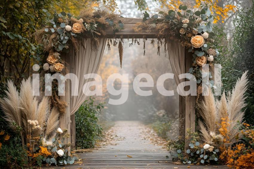 024 boho natural wood arch 50 backdrops b25257