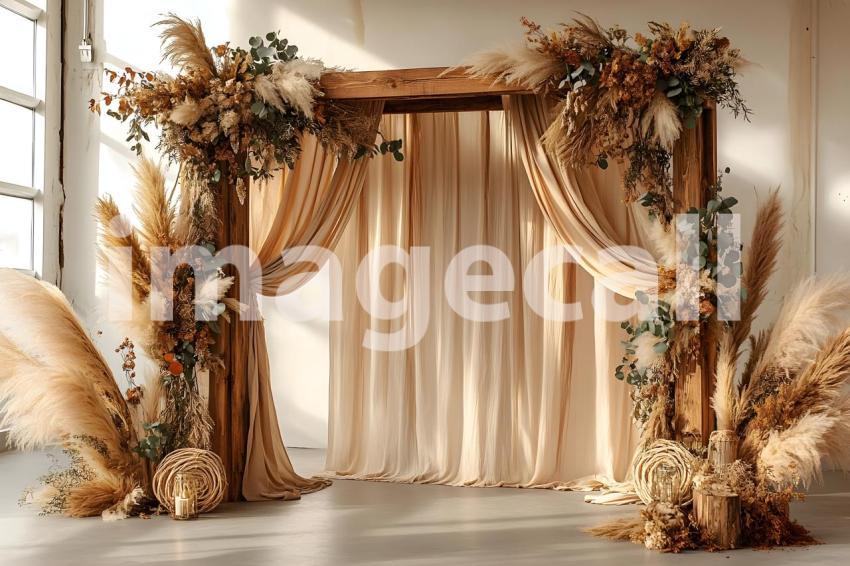 028 boho natural wood arch 50 backdrops b25257