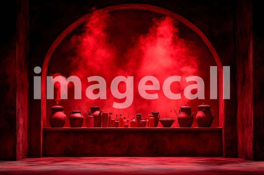 006 red hued apothecary 25 backdrops b25098