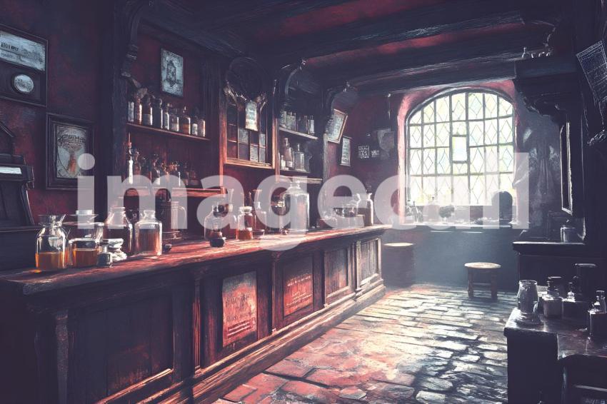 007 red hued apothecary 25 backdrops b25098