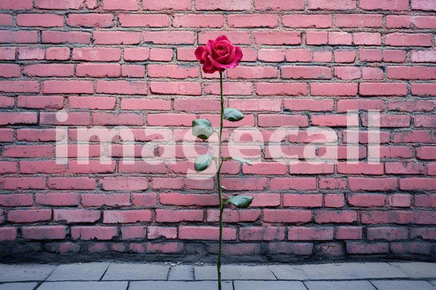 004 pink rose brick wall 25 backdrops b25222