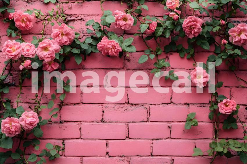 024 pink rose brick wall 25 backdrops b25222