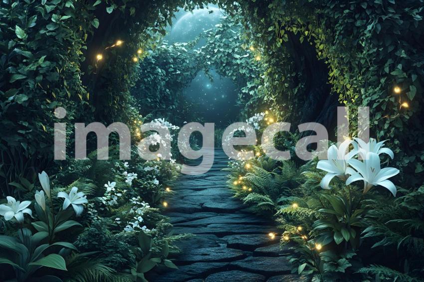 012 mystic moonlit garden 25 backdrops b25108