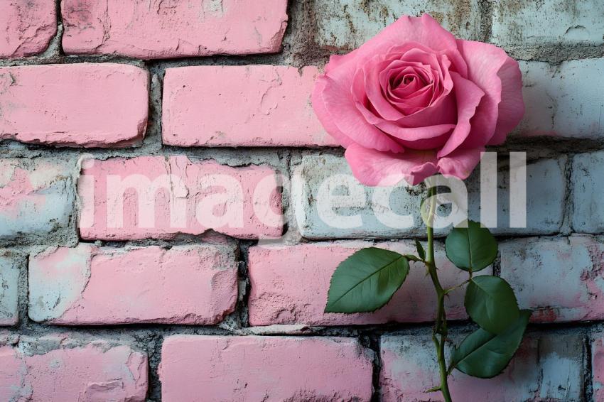 013 pink rose brick wall 25 backdrops b25222